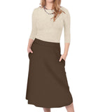 The Perfect A-Line Midi Skirt with Pockets