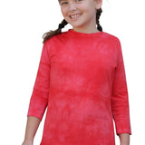 Girls' Modest Cotton Three-Quarter Sleeve Tee - Classic Comfort (Ages 5-12)