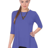 Modest Handkerchief Tunic Top - 3/4 Sleeve Comfort Flow Design