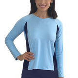 Women's Ultra-Light Sun Protection Swim Top | Long Sleeve Color Block Design