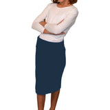 Stretch Knee Length Pencil Skirt for Girls in Cotton Spandex