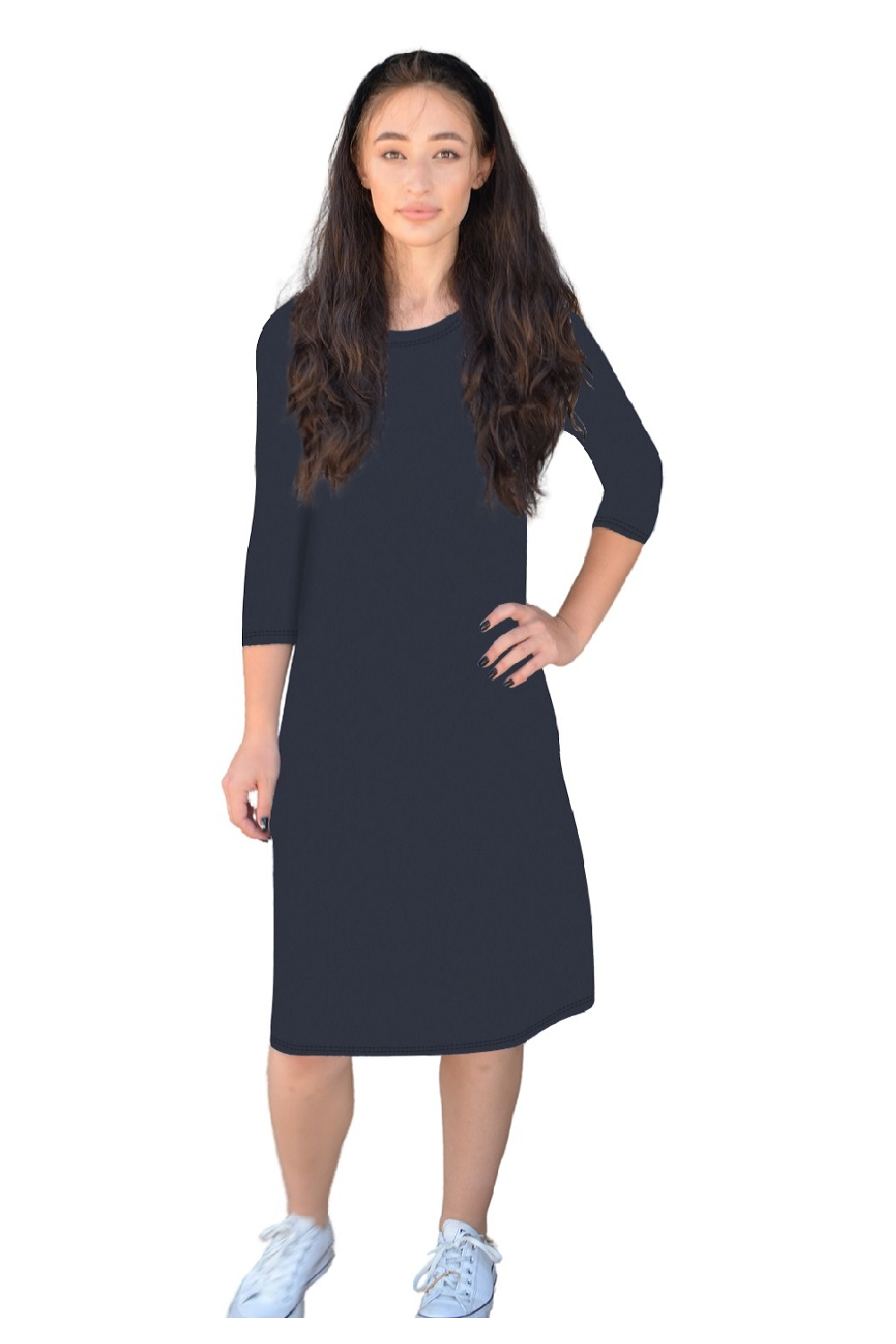 Classic Knee Length A-Line T-Shirt Dress