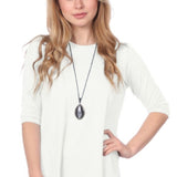 Modest Handkerchief Tunic Top - 3/4 Sleeve Comfort Flow Design