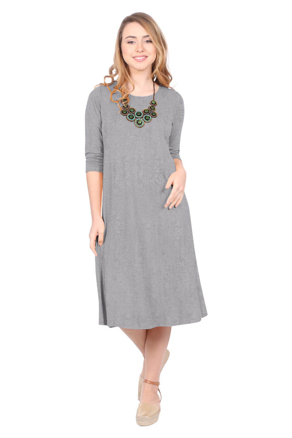 Past The Knee T-Shirt Dress - Comfortable A-Line Silhouette