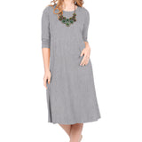 Past The Knee T-Shirt Dress - Comfortable A-Line Silhouette