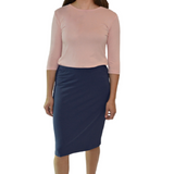 Tapered Fitted to the Knee Pencil Skirt with Spandex