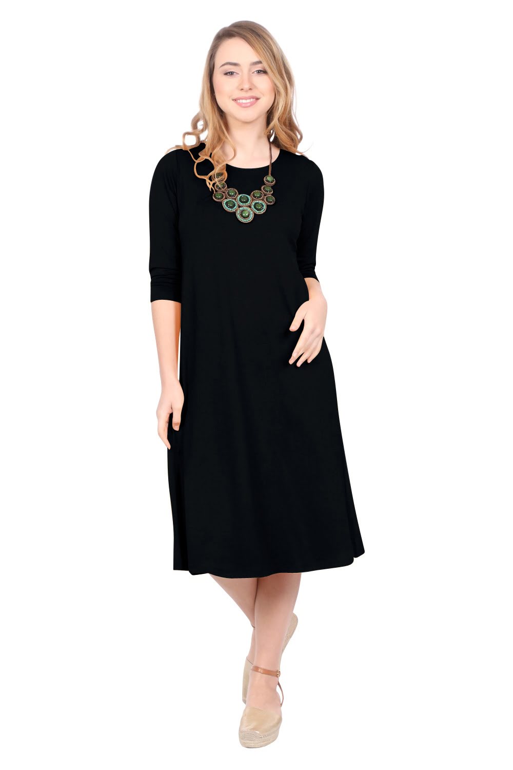 Past The Knee T-Shirt Dress - Comfortable A-Line Silhouette