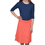 Girls' Cotton-Spandex A-Line Skirt - Knee Length Comfort