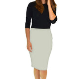 Stretch Knee Length Pencil Skirt for Women in Cotton Spandex