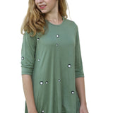 Modest Handkerchief Tunic Top - 3/4 Sleeve Comfort Flow Design