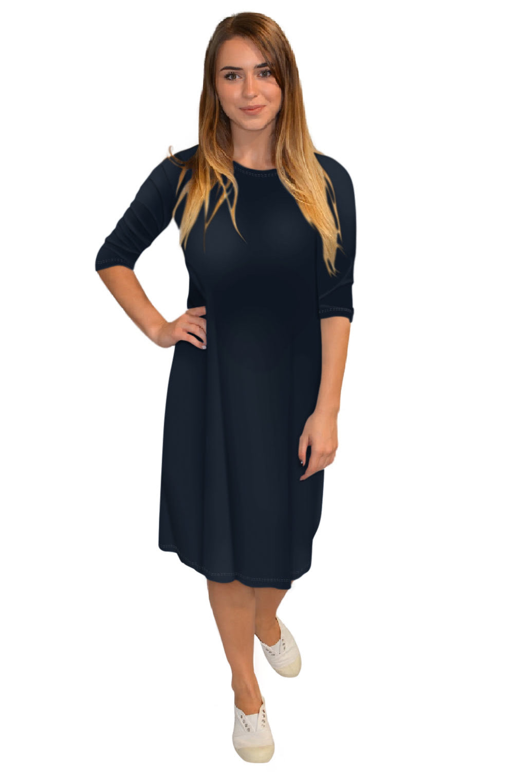 Classic Knee Length A-Line T-Shirt Dress