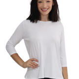 Modest Relaxed Fit 3/4 Sleeve T-Shirt with Side Slits