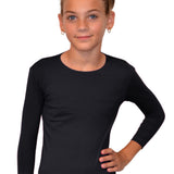 Girls' High-Neck Modest 3/4 Sleeve Swim Shirt with UV50 Protection