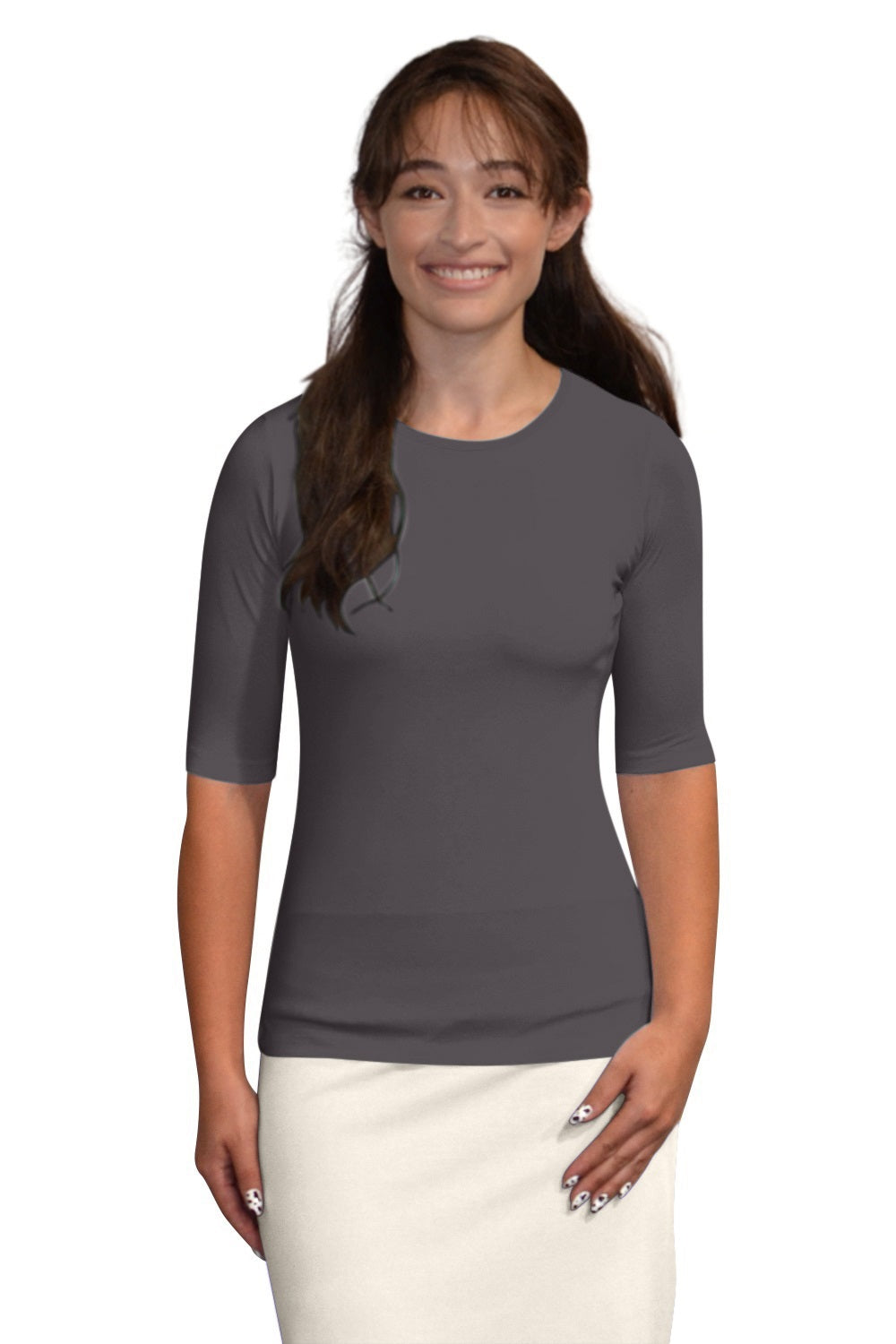 Fitted Layering Shell - Modest Round Neck with Elbow Sleeves