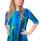 Modest Handkerchief Tunic Top - 3/4 Sleeve Comfort Flow Design