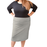 Classic Cotton Lycra Pencil Skirt - Below Knee Length