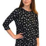 Modest Handkerchief Tunic Top - 3/4 Sleeve Comfort Flow Design