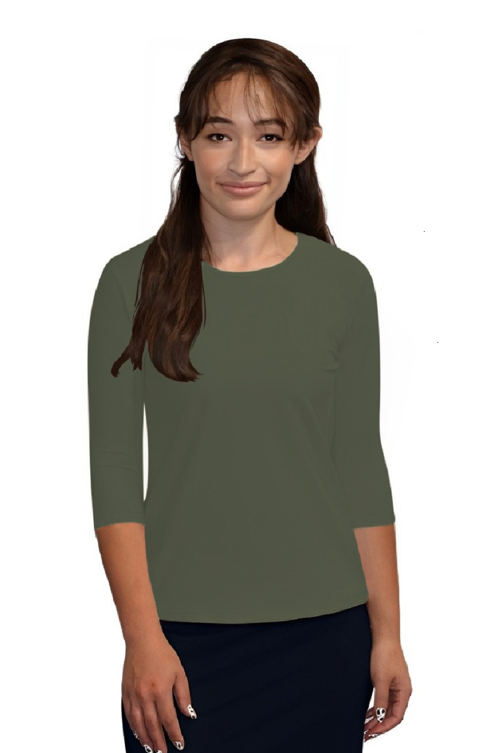 Womens 3/4 Sleeve Shell Top