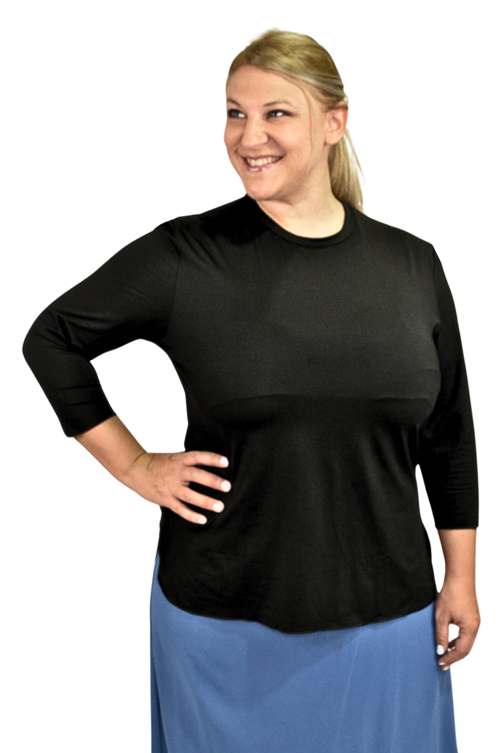 Swim Top 3/4 Sleeve for Women Plus Size