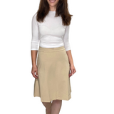 Classic A-Line Knee Length Cotton Stretch Skirt - Modest Everyday Comfort