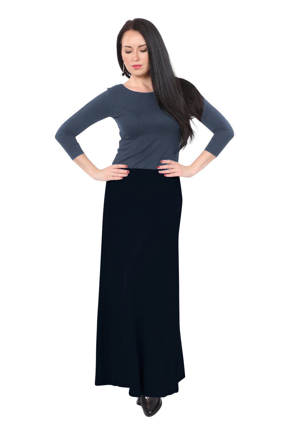 Flowing A-Line Maxi Skirt - Stretch Comfort Waistband