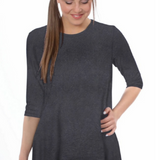 Modest Handkerchief Tunic Top - 3/4 Sleeve Comfort Flow Design