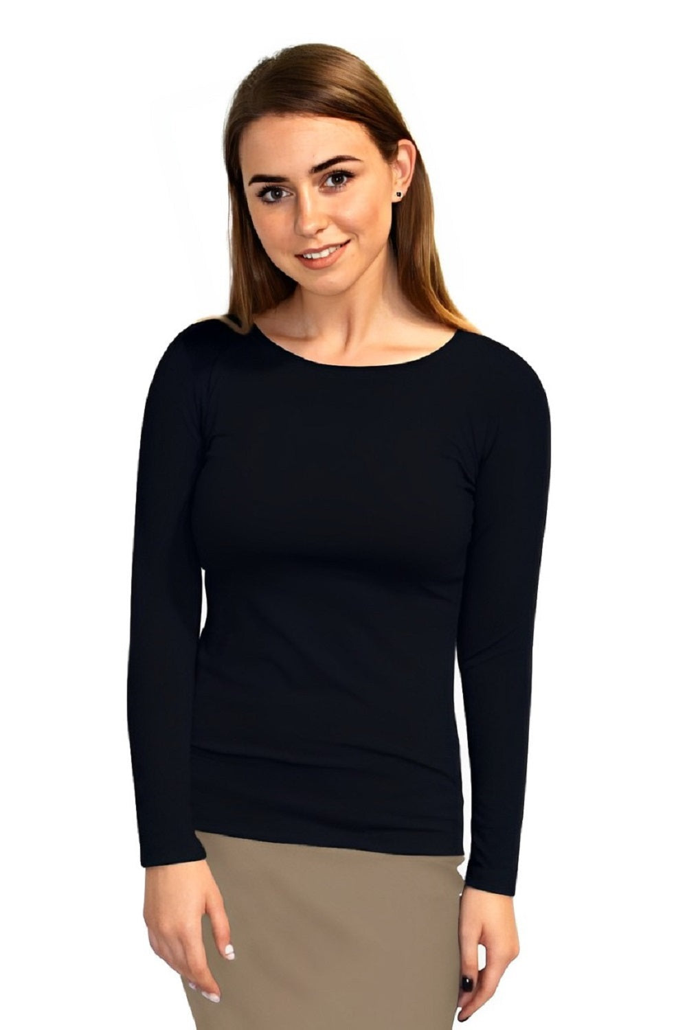 Essential Round-Neck Layering Top - Long Sleeve