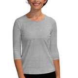 Essential 3/4 Sleeve Modest Crew Neckline Shell - Versatile Layering Undershirt Top