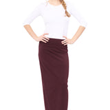 Classic Maxi Pencil Skirt - Cotton Blend with Stretch Comfort and No Slits