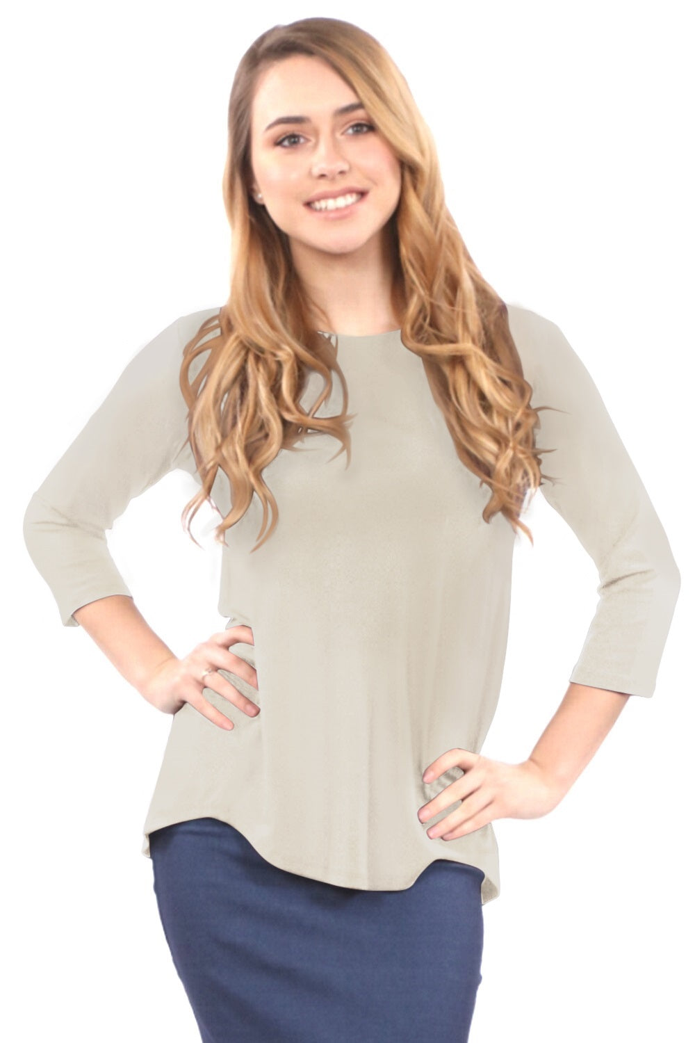 3/4 Sleeve Tapered Tunic for Women