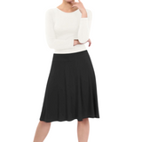 Knee Length Skater Skirt with Full A-line Cut for Women