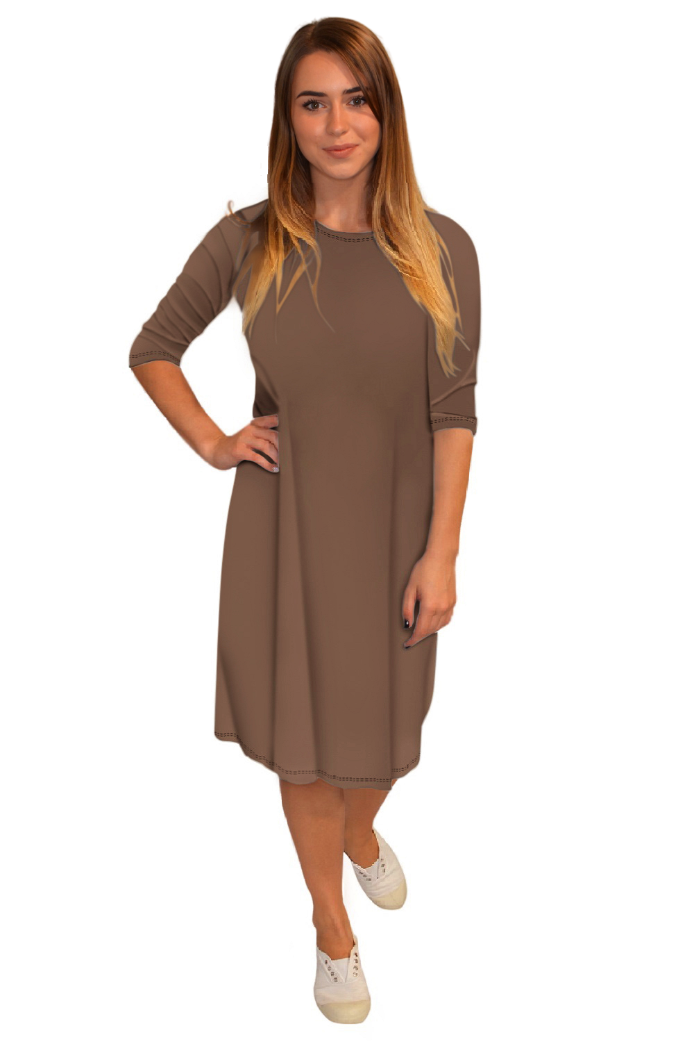 Classic Knee Length A-Line T-Shirt Dress