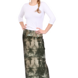 Classic Fitted Maxi Pencil Skirt - Cotton Blend with Stretch Comfort and No Slits