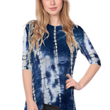 Modest Handkerchief Tunic Top - 3/4 Sleeve Comfort Flow Design