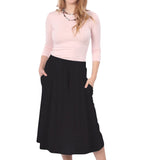 The Perfect A-Line Midi Skirt with Pockets