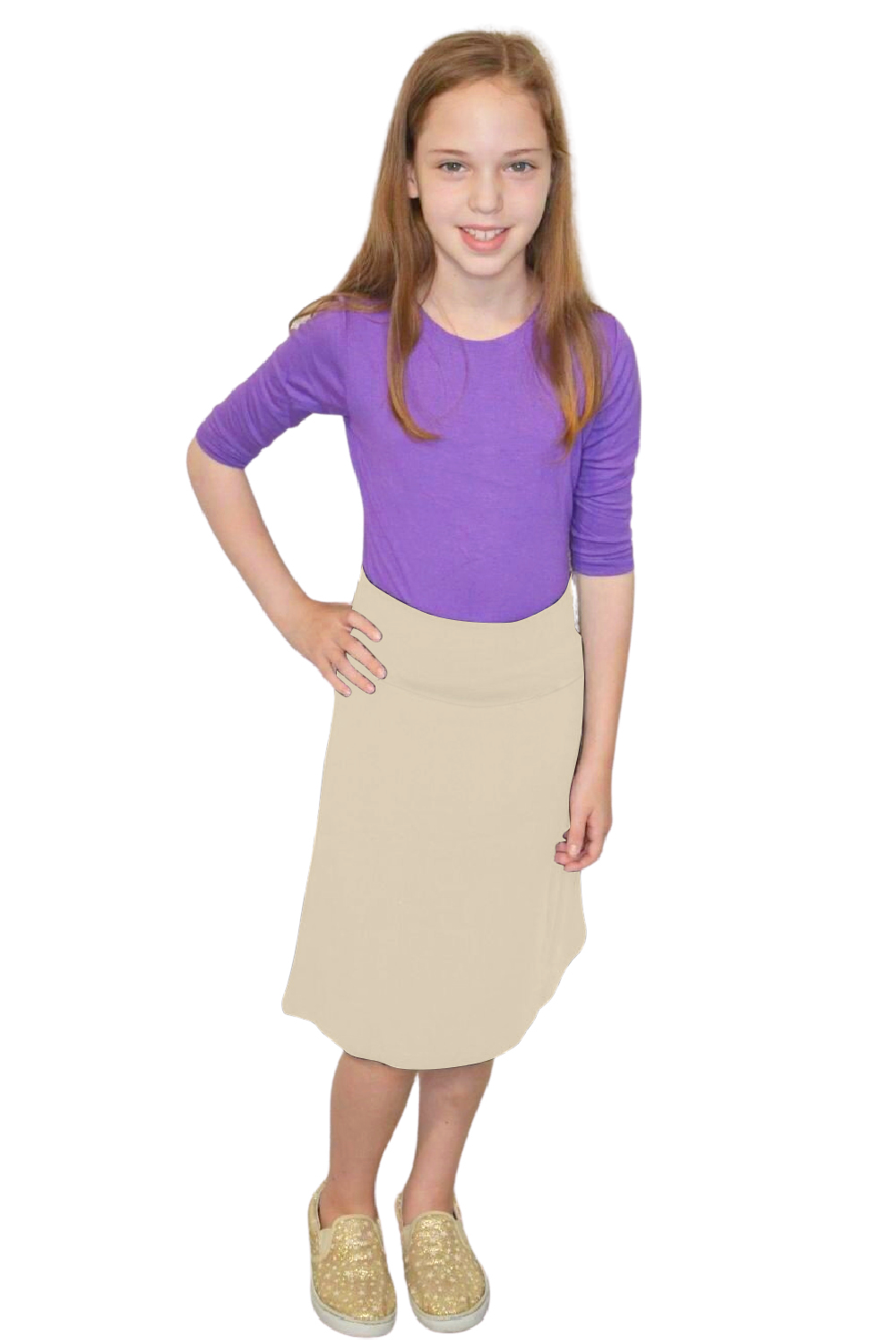 Sports Skirt Slight A Line Cotton Spandex Skirt for Girls