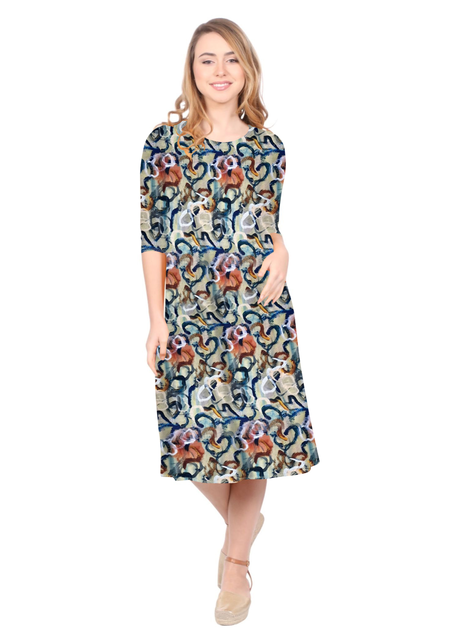 Past The Knee T-Shirt Dress - Comfortable A-Line Silhouette