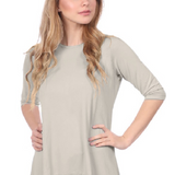 Modest Handkerchief Tunic Top - 3/4 Sleeve Comfort Flow Design