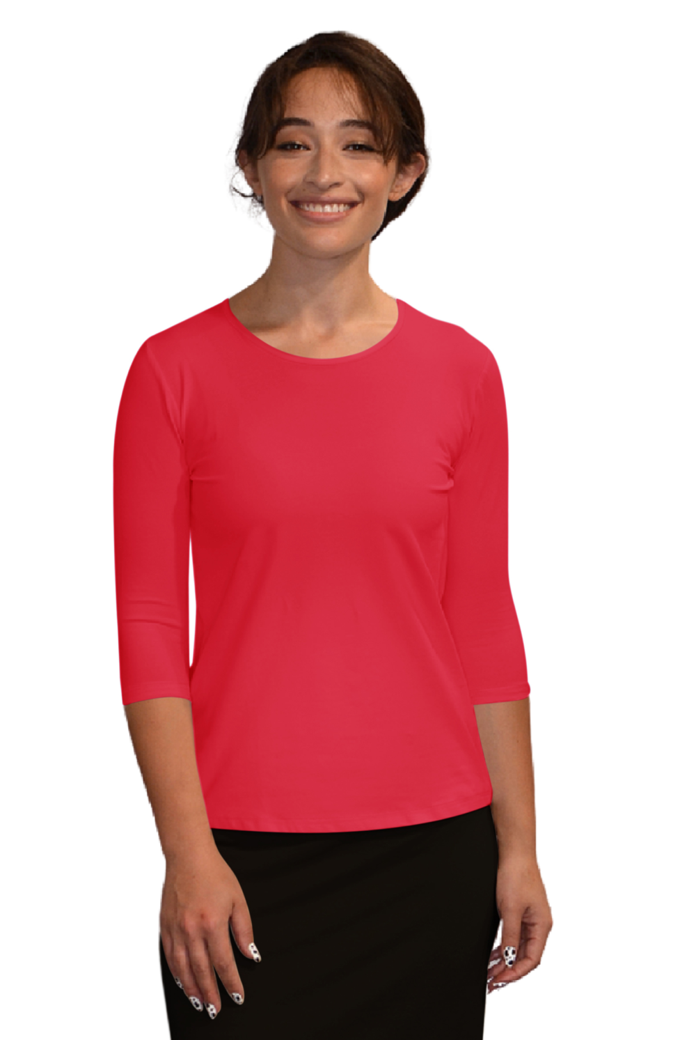 Womens 3/4 Sleeve Shell Top