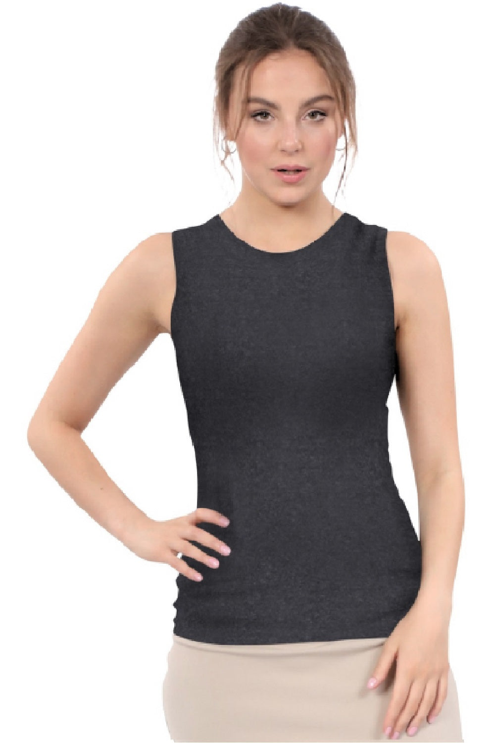 Premium Sleeveless Shell Top with Full Shoulder Coverage - Layering Tank Top