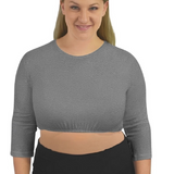 3/4 Sleeve Cropped Layering Shell in Viscose Spandex - Women's and Plus Sizes