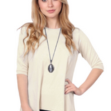 Modest Handkerchief Tunic Top - 3/4 Sleeve Comfort Flow Design