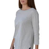 Modest Cotton Tunic with Three-Quarter Sleeves and Extended Back Coverage