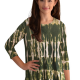 Hi-Lo Flowing 3/4 Sleeve Modest Tunic Top