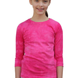 Girls' Modest Cotton Three-Quarter Sleeve Tee - Classic Comfort (Ages 5-12)