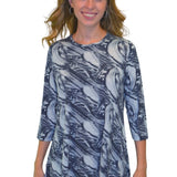 Modest Handkerchief Tunic Top - 3/4 Sleeve Comfort Flow Design