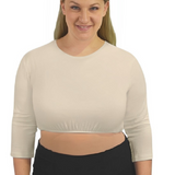 3/4 Sleeve Cropped Layering Shell in Viscose Spandex - Women's and Plus Sizes