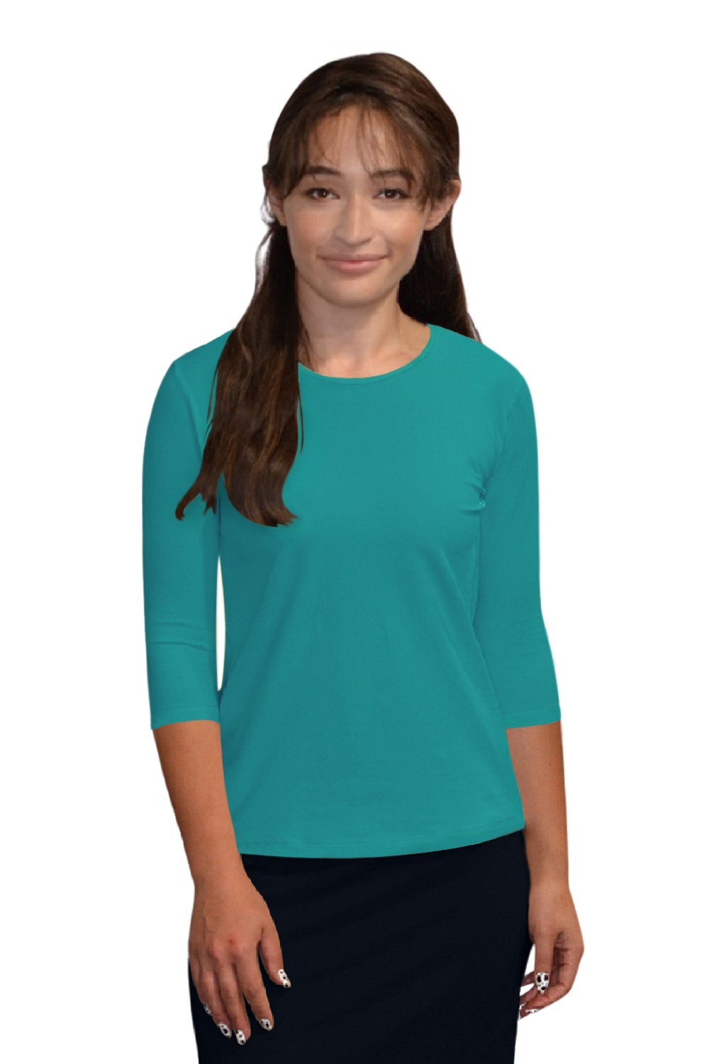 Womens 3/4 Sleeve Shell Top