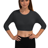 3/4 Sleeve Cropped Layering Shell in Viscose Spandex - Women's and Plus Sizes