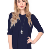 Modest Handkerchief Tunic Top - 3/4 Sleeve Comfort Flow Design